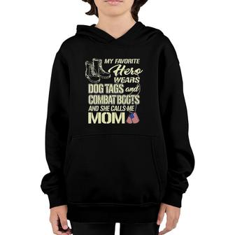Womens My Daughter Wears Dog Tags And Combat Boots - Proud Army Mom Youth Hoodie | Mazezy