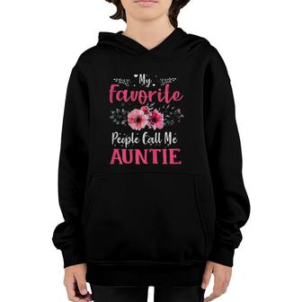 Womens My Favorite People Call Me Auntie Floral Mothers Day Gifts Youth Hoodie | Mazezy