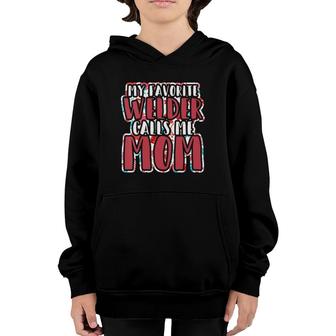 Womens My Favorite Welder Calls Me Mom Mother Of Steelworker V-Neck Youth Hoodie | Mazezy