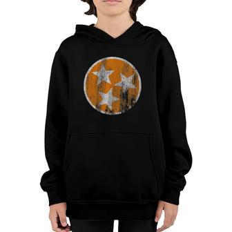 Womens Orange Tennessee Flag Volunteer State Stars Vintage Youth Hoodie | Mazezy