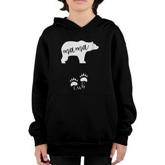 Womens Pregnancy Announcement For Pregnant Mama With Bear Paw Youth Hoodie | Mazezy