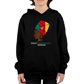 Womens Proud Cameroonian Woman Cameroon Flag Youth Hoodie | Mazezy