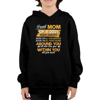 Womens Proud Mom Of A 2021 Senior Graduate Mommy Mother V-Neck Youth Hoodie | Mazezy UK