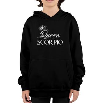 Womens Queen Scorpio Zodiac Funny Gift Youth Hoodie | Mazezy