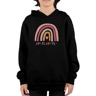 Womens Rainbow Mama Gift Mother's Day New Mom Life Miracle Baby Boho V-Neck Youth Hoodie | Mazezy