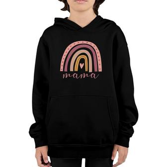 Womens Rainbow Mama Gift Mother's Day New Mom Life Miracle Baby Boho Youth Hoodie | Mazezy