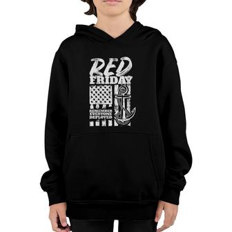 Womens Red Friday Navy Family Deployed V-Neck Youth Hoodie | Mazezy