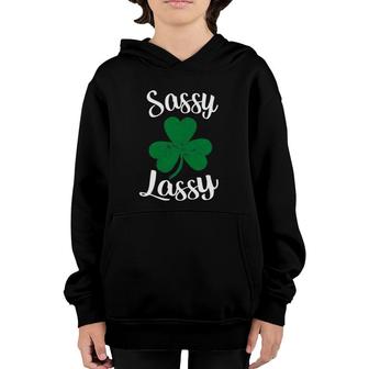 Womens Sassy Lassy St Patrick's Day Youth Hoodie | Mazezy
