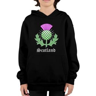 Womens Scottish Thistle Flower Celtic Symbol Scotland Gifts V-Neck Youth Hoodie | Mazezy