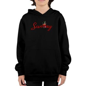 Womens Sunday With Bloody Mary V-Neck Youth Hoodie | Mazezy