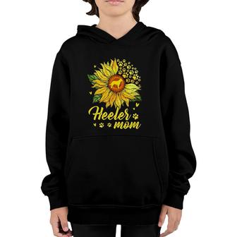 Womens Sunflower Heeler Mom Dog Lover Gift Youth Hoodie | Mazezy