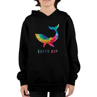 Womens Tie Dye Whale Lover Earth Day 2022 Costume Environmental Youth Hoodie | Mazezy