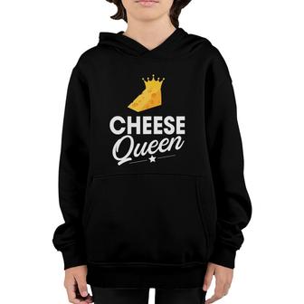Womens Vintage Cheese Queen Costume Funny Cheese Lover Youth Hoodie | Mazezy