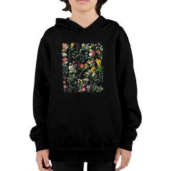 Womens Vintage Inspired Flower Botanical Chart Youth Hoodie | Mazezy