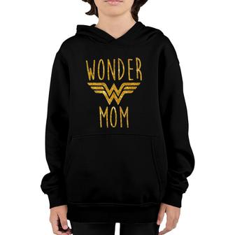 Wonder Mom Superhero Funny Mother's Day Novelty Pun Youth Hoodie | Mazezy