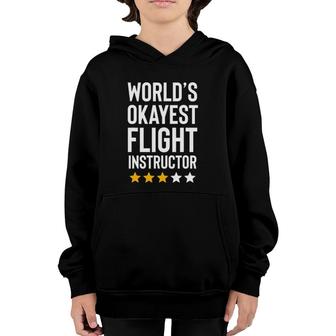 World's Okayest Flight Instructor Funny Birthday Gag Gifts Youth Hoodie | Mazezy