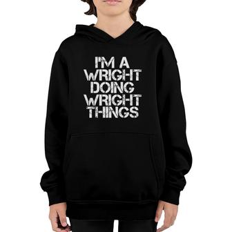 Wright Funny Surname Family Tree Birthday Reunion Gift Idea Youth Hoodie | Mazezy