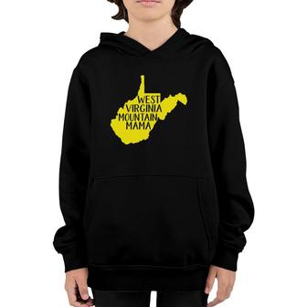 Wv Mountain Mama Blue And Gold Crew Neck Youth Hoodie | Mazezy