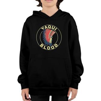 Yaqui Blood Proud Native American Headdress Yaqui Tribe Youth Hoodie | Mazezy