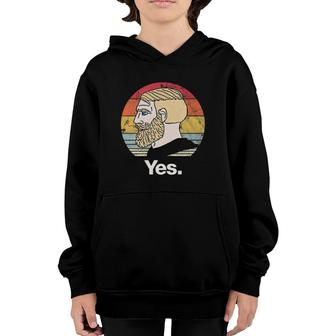 Yes Chad Meme Funny Nordic Man Gamer Gaming Retro Sunset Youth Hoodie | Mazezy