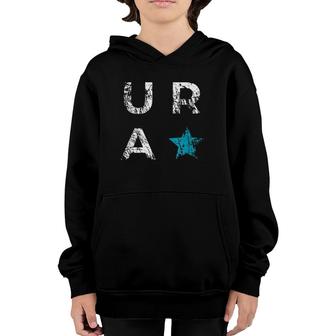 You Are A Star - Retro Distressed Text Graphic Design Youth Hoodie | Mazezy