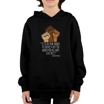 Your Hands Create Better World Black History Month Melanin Youth Hoodie | Mazezy
