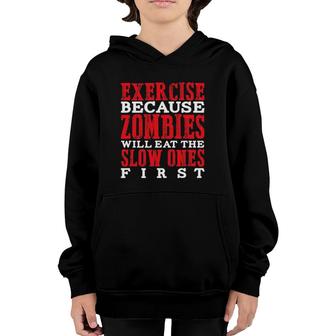 Zombie Funny Runningfor Runners Gym Rats Keep Fit Youth Hoodie | Mazezy