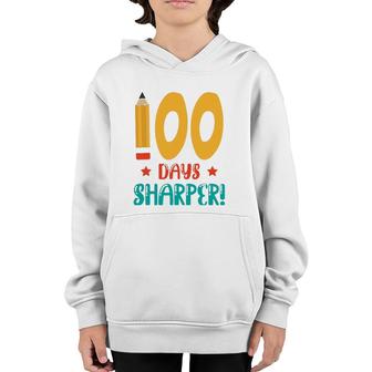 100 Days Sharper Funny Student Gift 100 Days Of School Youth Hoodie | Mazezy