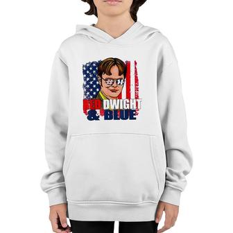 4Th Of July Merica Red - Dwights And Blue American Flag Youth Hoodie | Mazezy CA