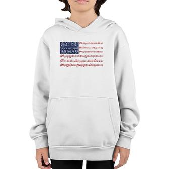 4Th Of July National Anthem Music Note Usa Flag Men Youth Hoodie | Mazezy
