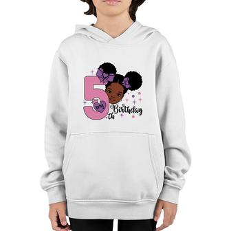 5Th Birthday It Is My 5Th Birthday Cute Girl Design Youth Hoodie - Seseable