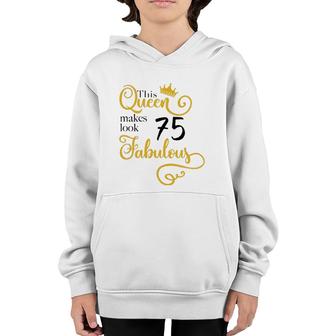 75Th Birthday Party Gift Ideas Mom Grandma 75 Fabulous Queen Youth Hoodie | Mazezy