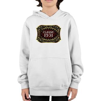 90Th Birthday Classic Vintage 1931 90 Years Old Classic 1931 Ver2 Youth Hoodie | Mazezy