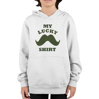 A Hipsters Funny Mens Grooming My Lucky Mustache Youth Hoodie | Mazezy