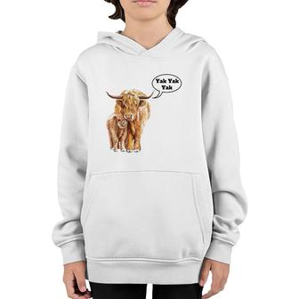Adorable Furry Baby Yak And Mother Youth Hoodie | Mazezy