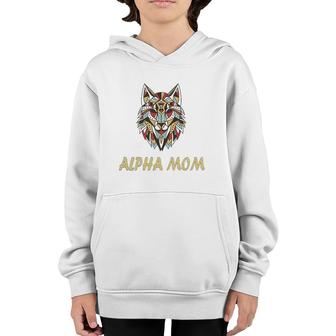 Alpha Mom Mother's Day Wolf Leader Youth Hoodie | Mazezy