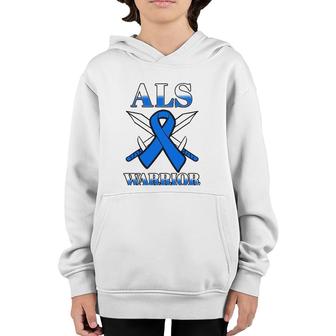 Als Motor Neurone Disease Amyotrophic Lateral Sclerosis Blue Youth Hoodie | Mazezy