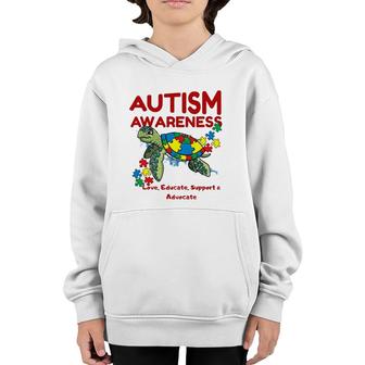 Autism Awareness Turtle Puzzle Mom Kids Teacher Gift Love Youth Hoodie | Mazezy AU