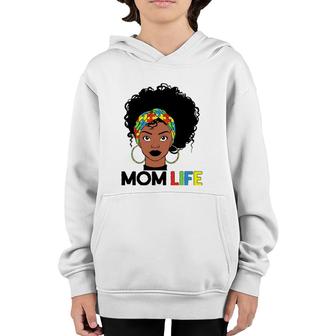 Autism Mom Life Bandana Mother’S Day Afro American Black Mom Youth Hoodie | Mazezy