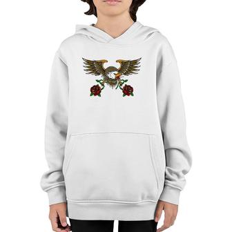 Bald Eagle American Traditional Tattoo Style Youth Hoodie | Mazezy