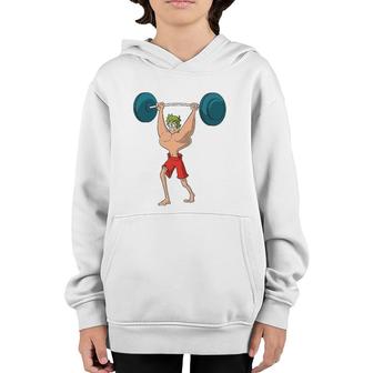 Barbell Weight Lifting Workout Funny Youth Hoodie | Mazezy