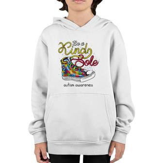 Be A Kind Sole Autism Awareness Puzzle Shoes Be Kind Gifts Youth Hoodie | Mazezy