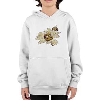 Bees On Flower Beekeeper Gift Youth Hoodie | Mazezy