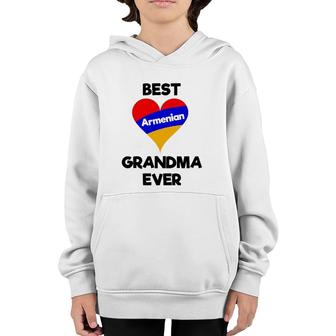 Best Armenian Grandma Ever Armenia Heart Flag Gift Youth Hoodie | Mazezy
