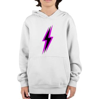 Black And Purple Lightning Bolt Youth Hoodie | Mazezy