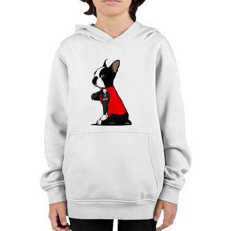 Boston Terrier Tattoos I Love Mom Sitting Gift Mother’S Day Youth Hoodie | Mazezy CA