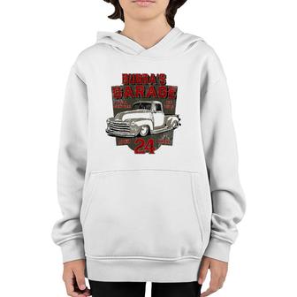 Bubba's Garage Hot Rod Classic Vintage Street Rod Design Youth Hoodie | Mazezy