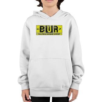 Bur Hollywood Burbank Airport Taxi Way Sign Pilot Vintage Youth Hoodie | Mazezy