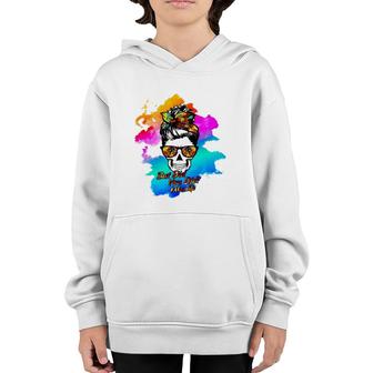 But Did You Die Momlife Messy Bun Skull Watercolor Mother's Day Gift Youth Hoodie | Mazezy