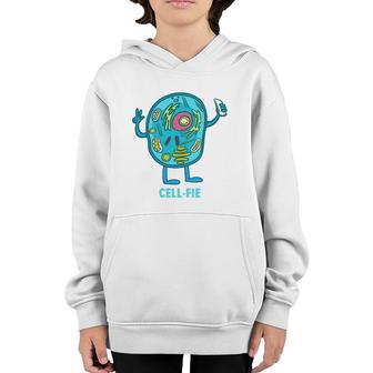 Cell Fie Funny Cell Selfie Science Biology Teacher Youth Hoodie | Mazezy